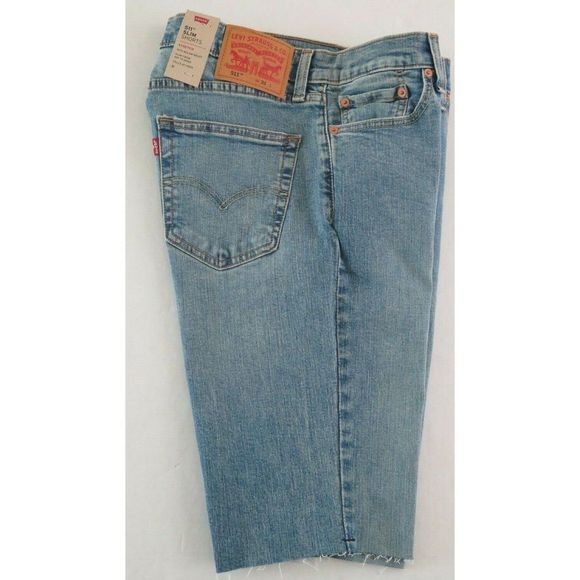 Levi's 511 Men’s Sz 31 Light Blue Denim Slim Stretch Cut Off Style Shorts - Picture 8 of 8